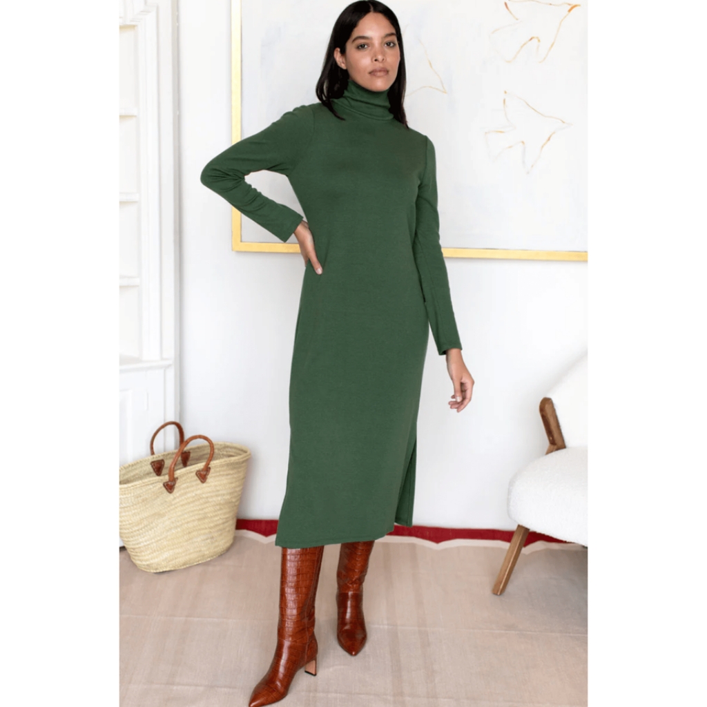 Turtleneck Dress- Moss Terry